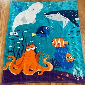 Disney Underwater Adventure Blanket - Blue, Orange, White